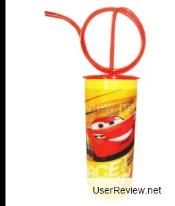 Disney Cars 3 Kids Cup with Lid and Spiral Straw, 330ml